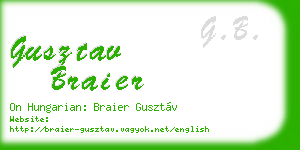 gusztav braier business card